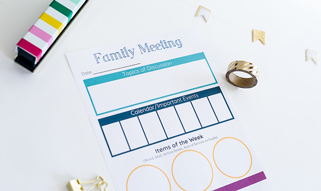 Family Meeting Printable