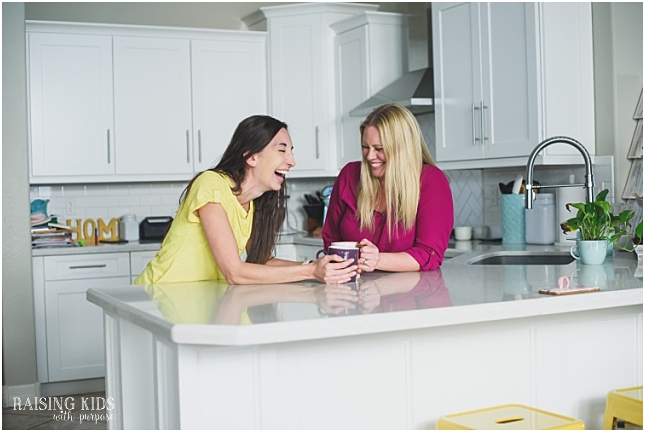 mom  friends laughing together