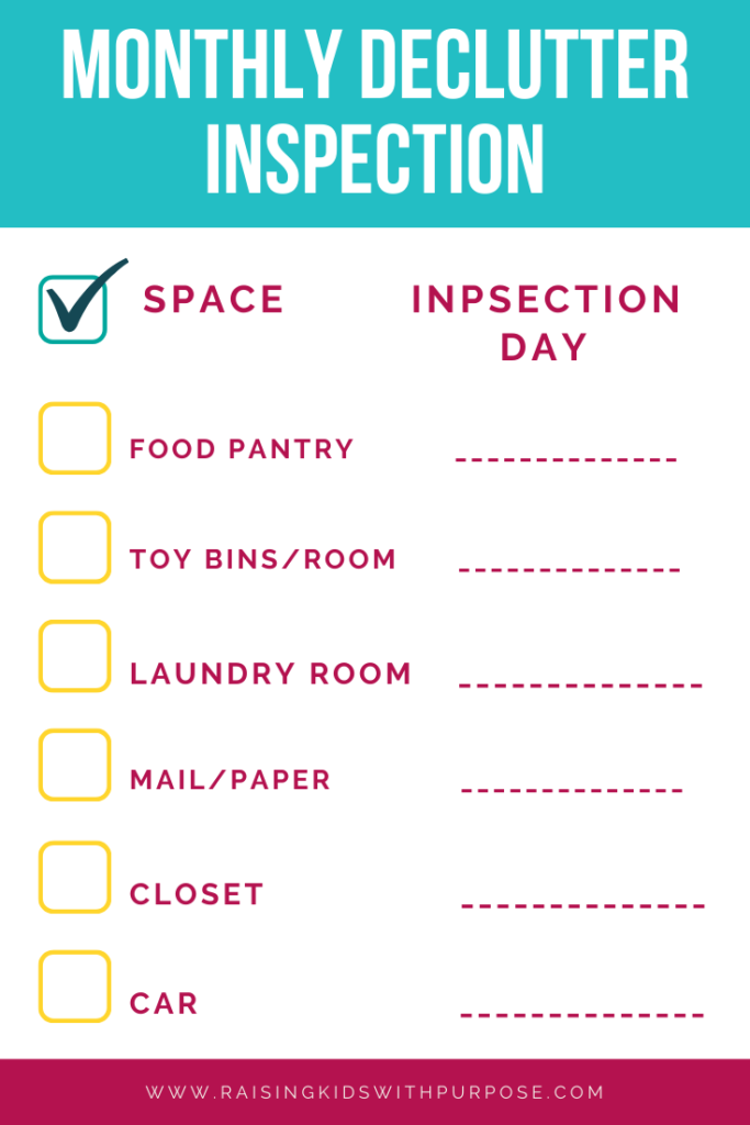 declutter checklist cleaning