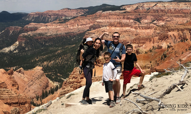 family standing at Cedar Breaks National Monument