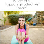 mom laughing on a yoga mat