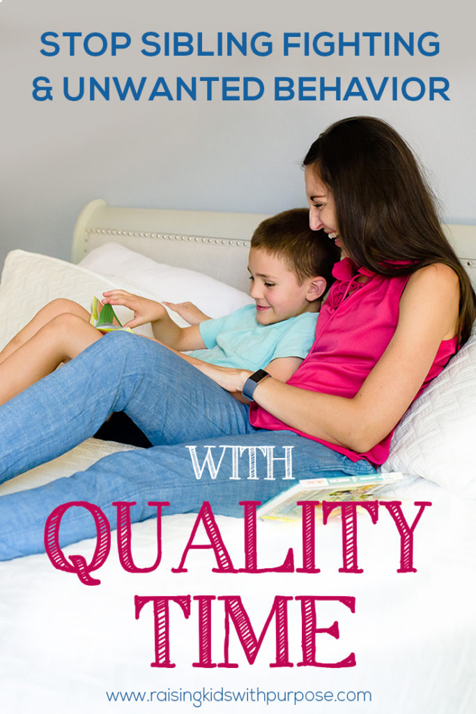 mom and son reading a book quality time pin