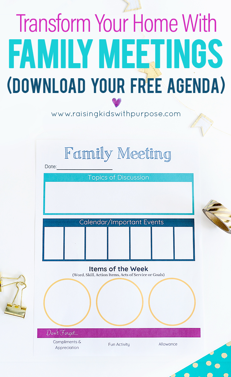 Simple Family Meeting Agenda Ideas Free Printable Raising Kids With 