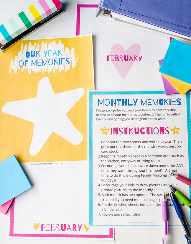 monthly memories printable