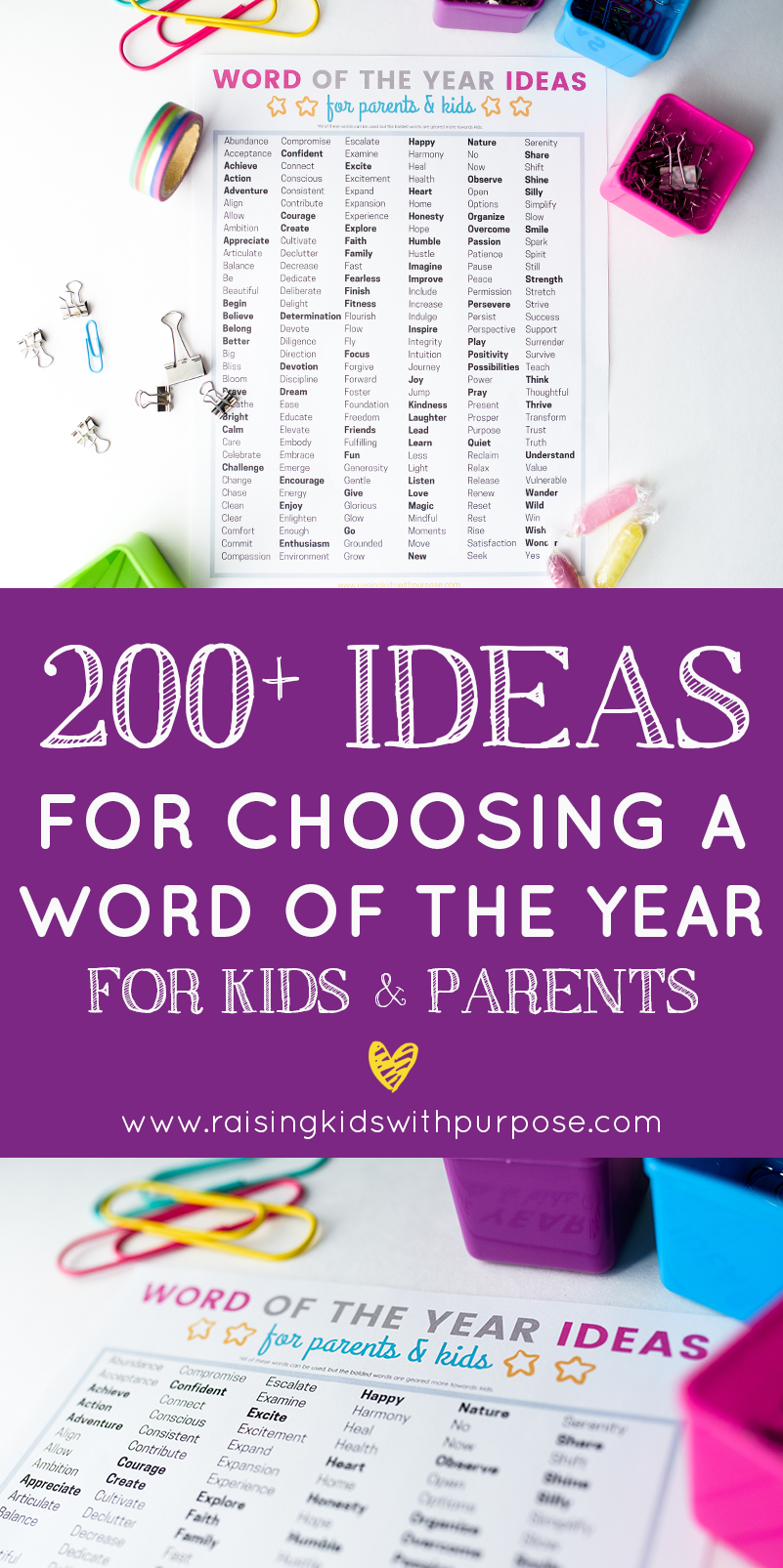 How to Choose 1 Focus Word of the Year For Parents and Kids