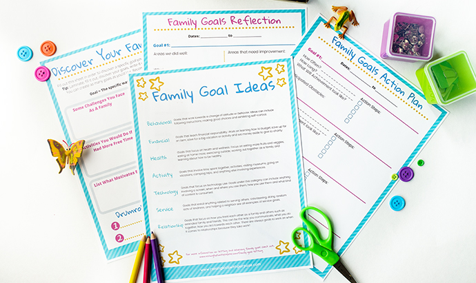family goal setting worksheets