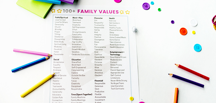 list of family values