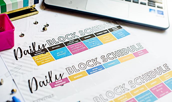 daily block schedules free printable