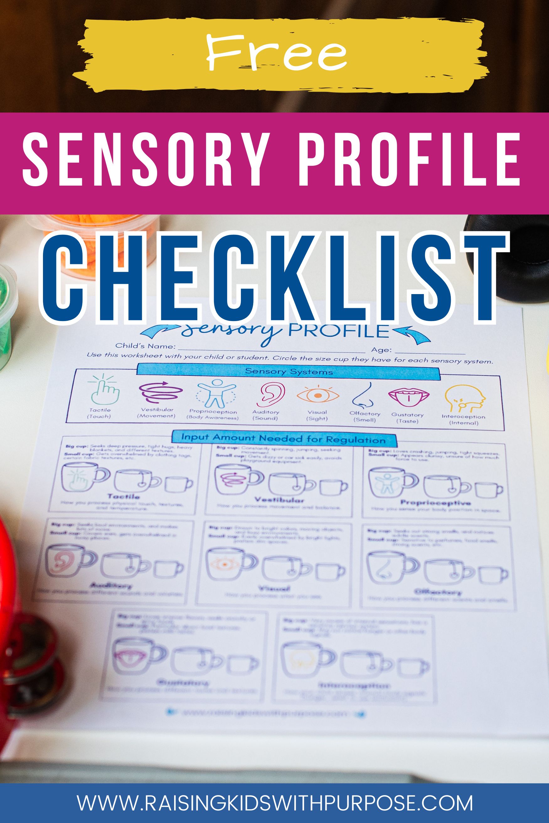 sensory profile checklist