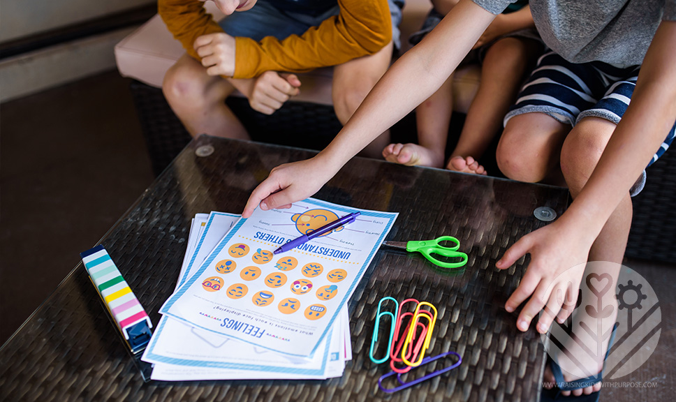 kids working on empathy skills using a gratitude toolkit