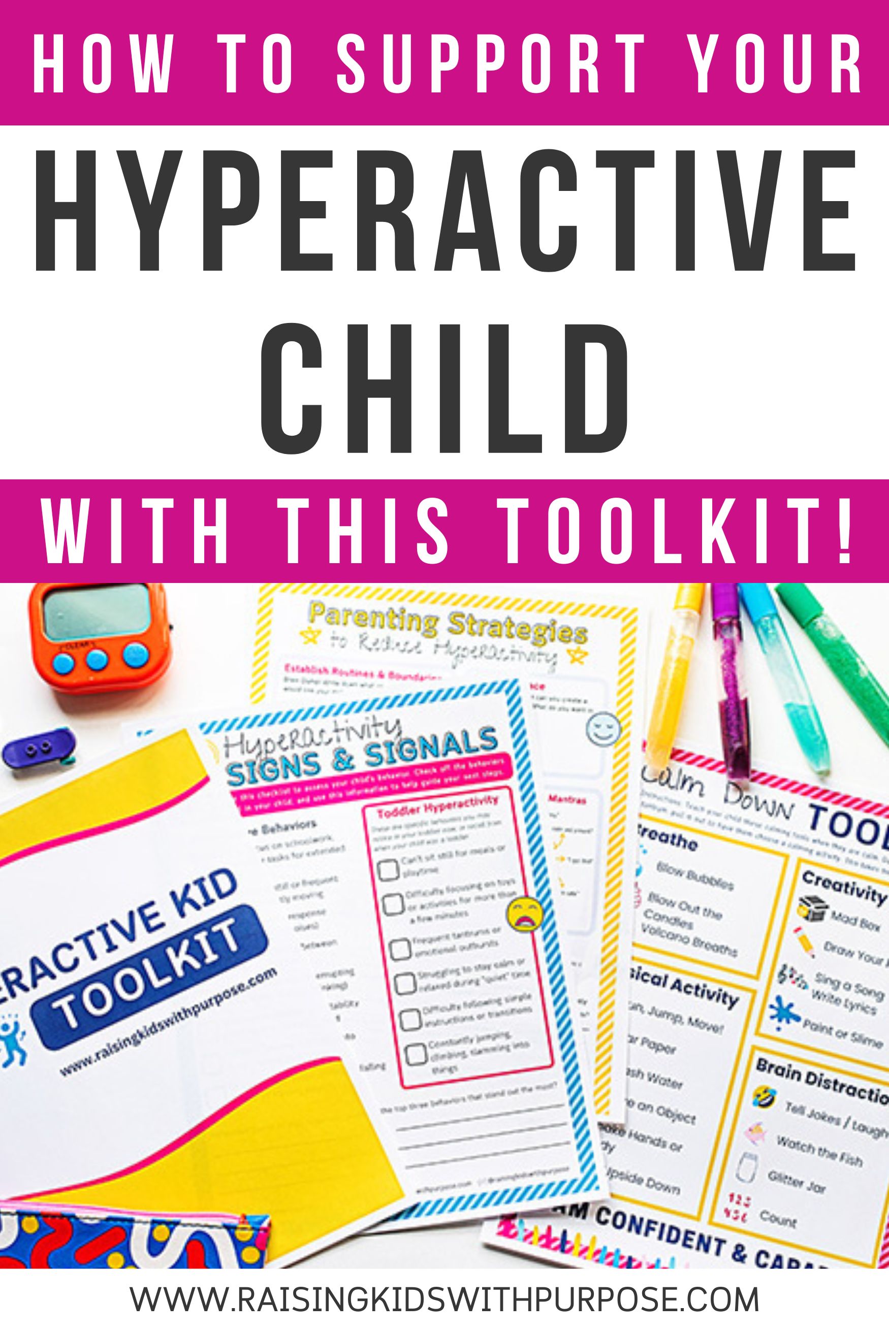 hyperactive kid toolkit printable Pinterest pin