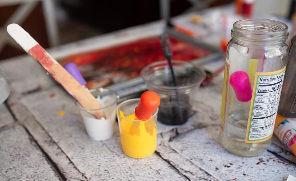 paint supplies with kids