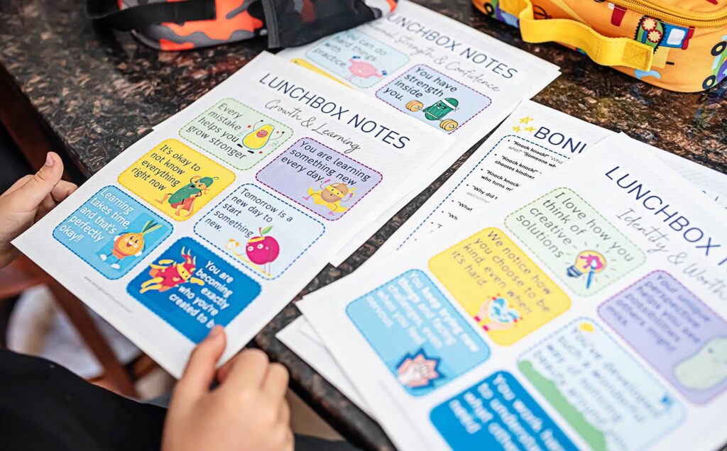 growth and learning lunchbox notes