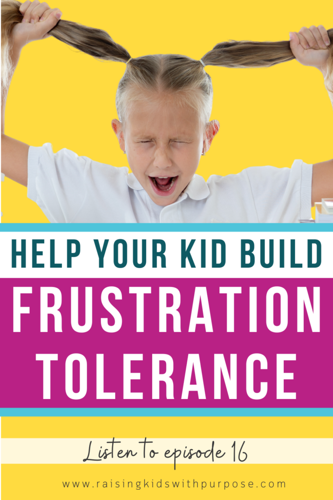 Pinterest pin about helping kids with frustration tolerance to become more resilient